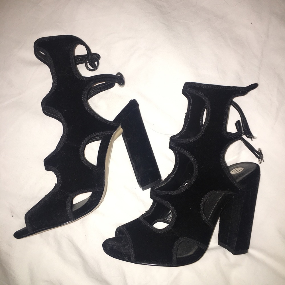 Black block heels